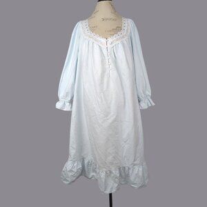 Vintage Victoria's Secret Nightgown Large Blue Prairie Long Cottagecore